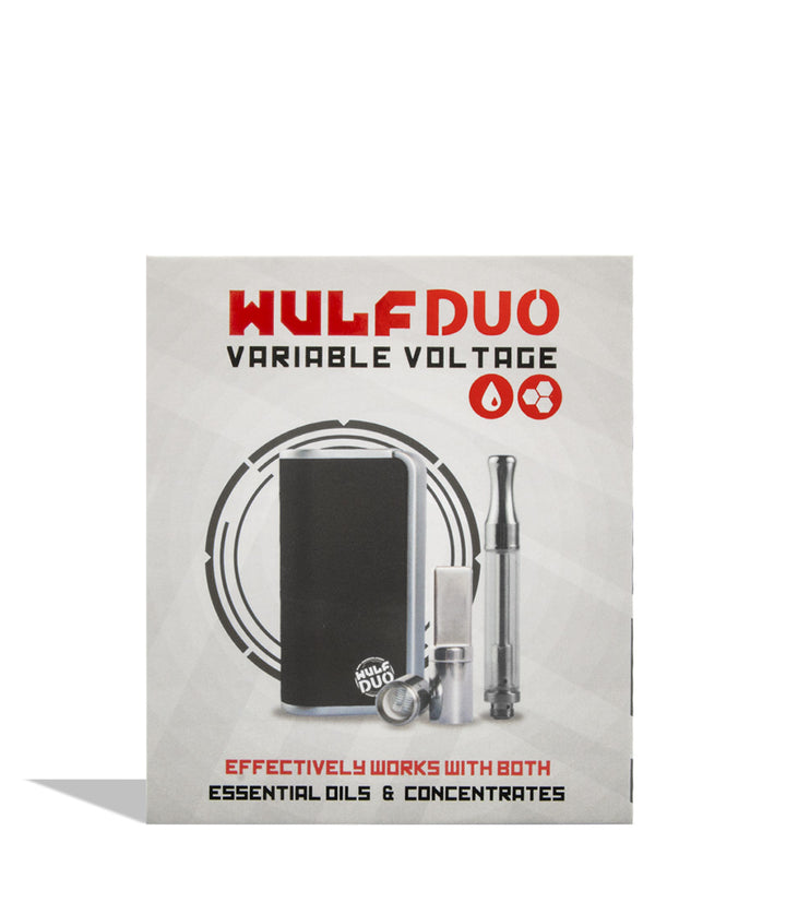 Gunmetal packaging Wulf Mods Duo 2 in 1 Cartridge Vaporizer on white background