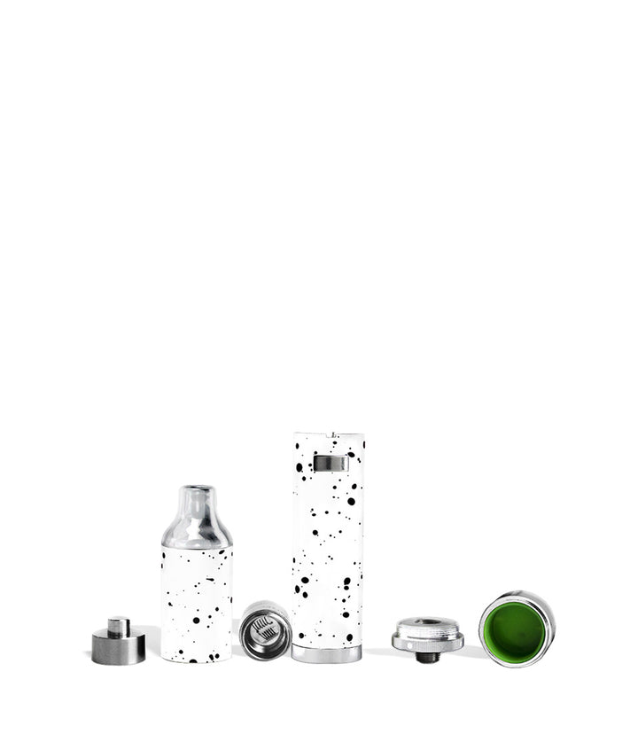 White Black Spatter apart Wulf Mods Evolve Plus Concentrate Vaporizer on white background