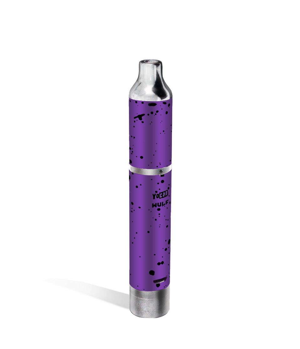 Purple Black Spatter back view Wulf Mods Evolve Plus Concentrate Vaporizer on white background