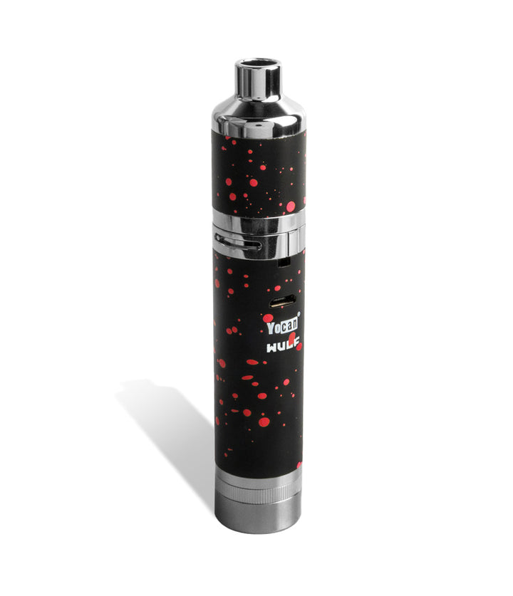 Black Red Spatter back view Wulf Mods Evolve Plus XL Concentrate Vaporizer on white background