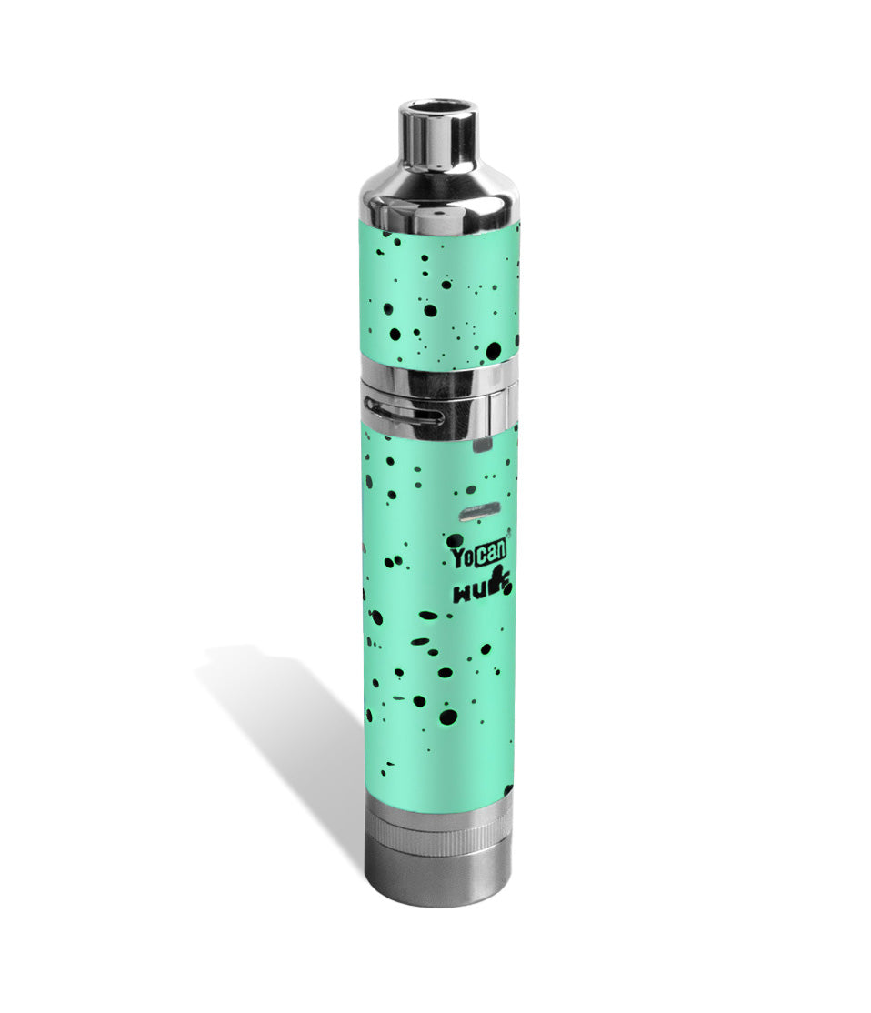 Teal Black Spatter back view Wulf Mods Evolve Plus XL Concentrate Vaporizer on white background