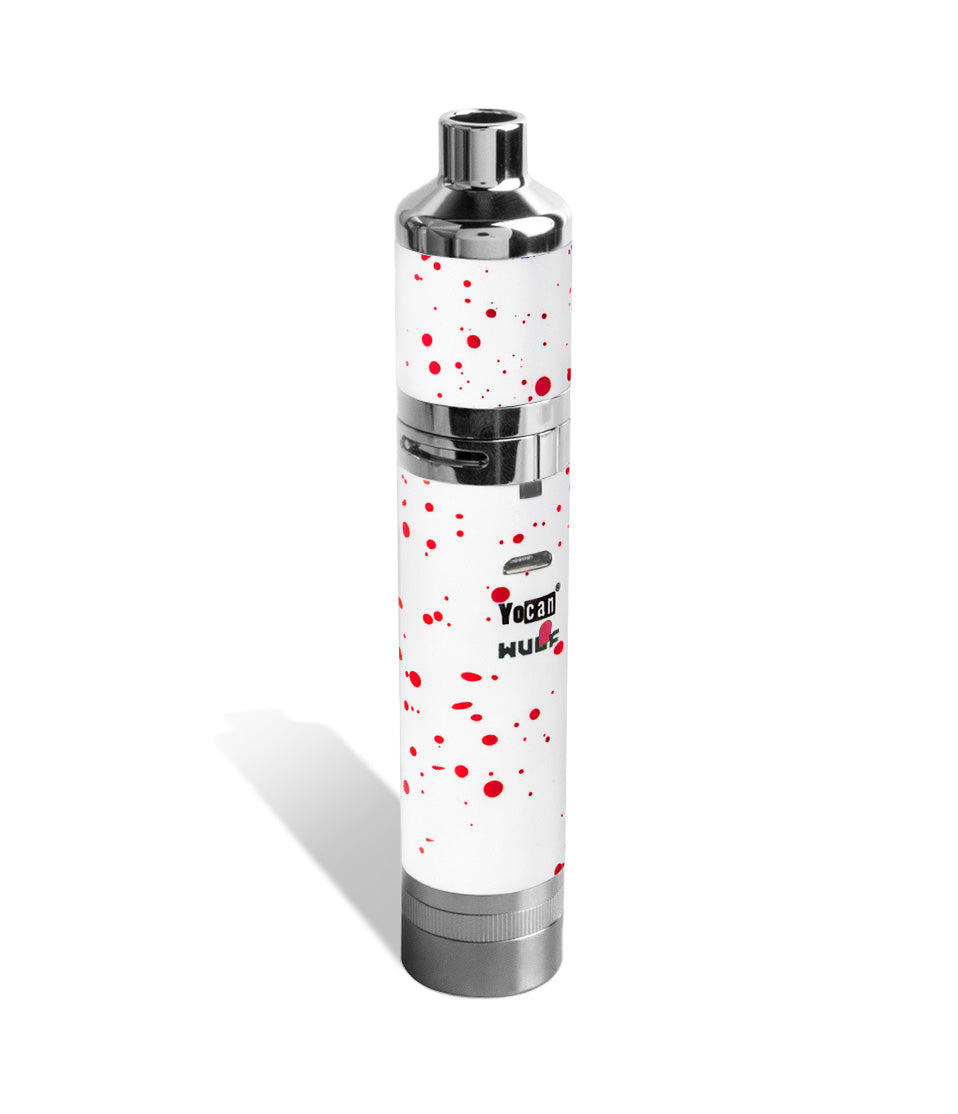 White Red Spatter back view Wulf Mods Evolve Plus XL Concentrate Vaporizer on white background