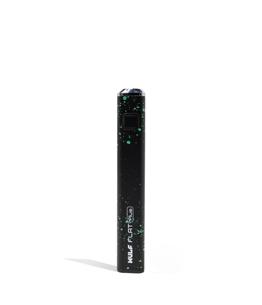 Black Green Spatter Wulf Mods Flat Plus Cartridge Battery on white background