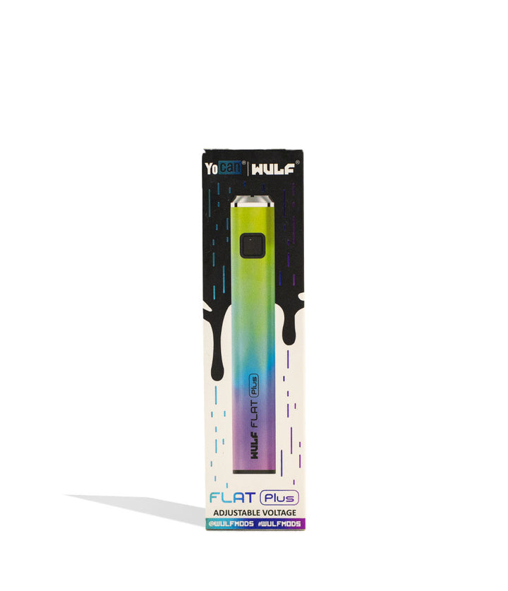 Full Color packaging Wulf Mods Flat Plus Cartridge Battery on white background