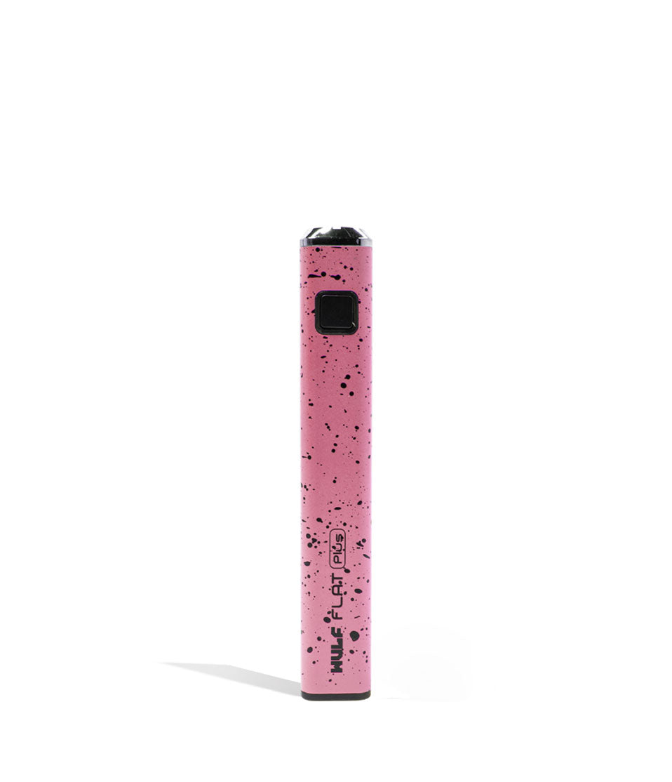 Pink Black Spatter Wulf Mods Flat Plus Cartridge Battery on white background