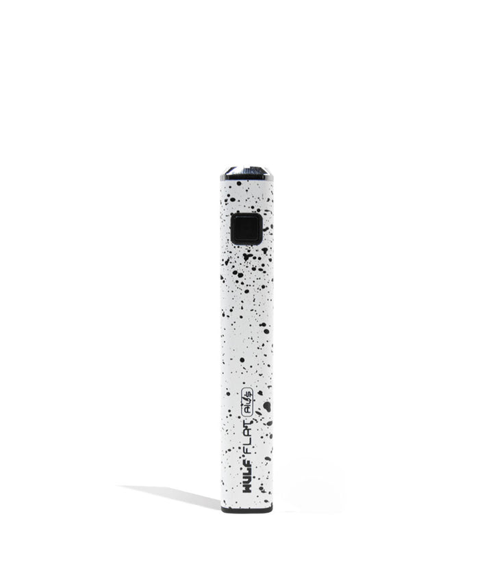 White Black Spatter Wulf Mods Flat Plus Cartridge Battery on white background