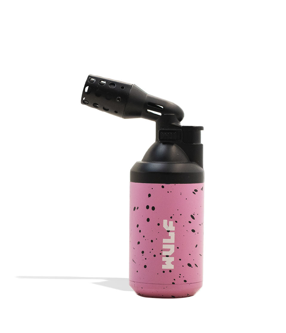 Pink Black Spatter Wulf Mods Roar Butane Torch Front View on White Background