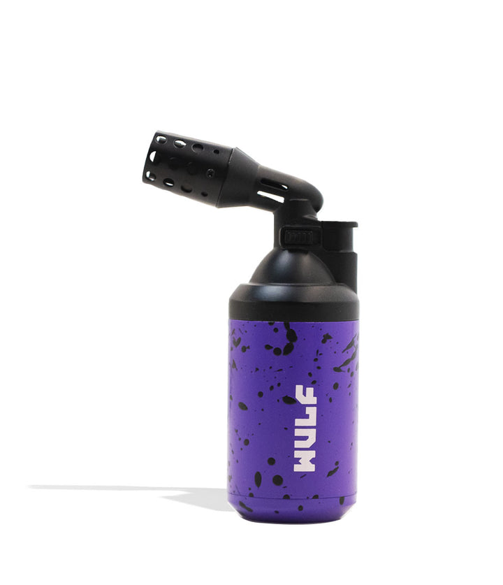 Purple Black Spatter Wulf Mods Roar Butane Torch Front View on White Background