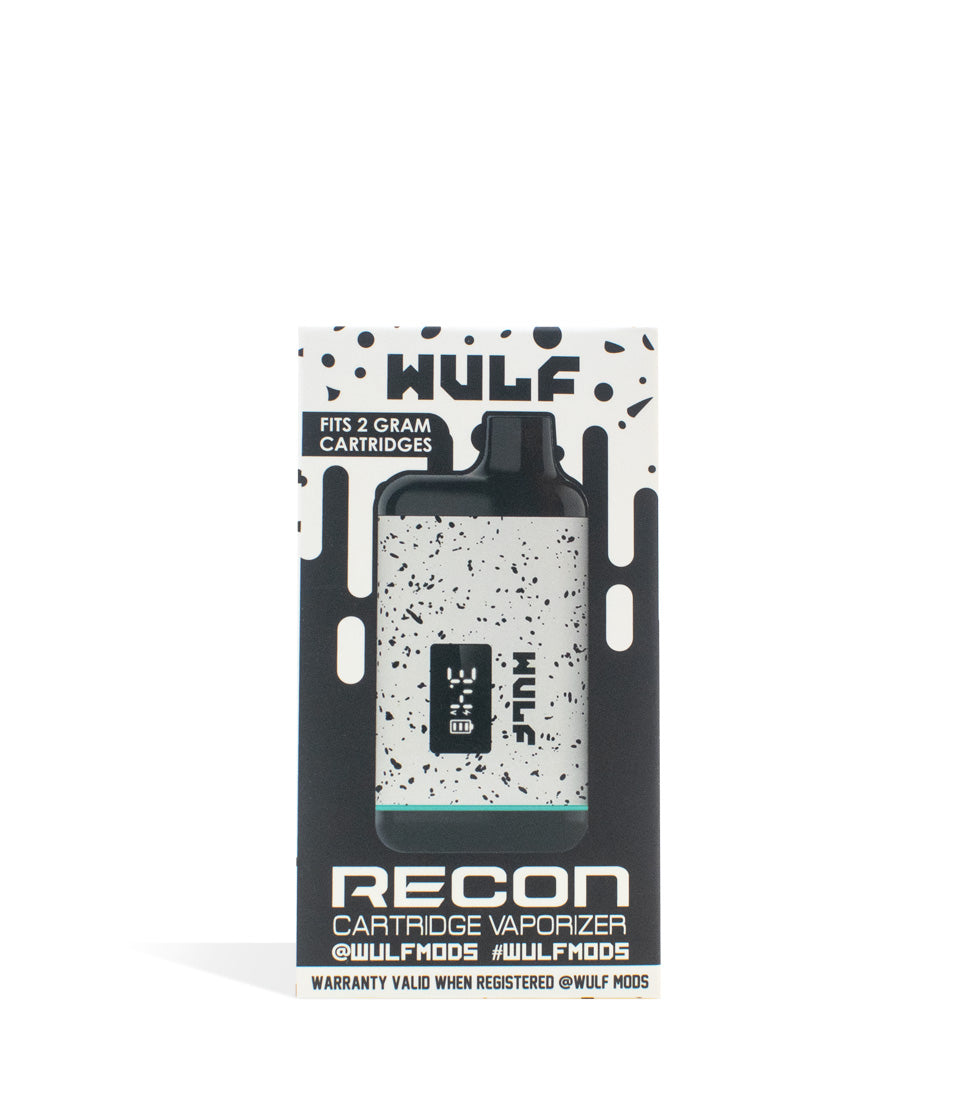 White-Black Spatter Packaging Wulf Recon Cartridge Vaporizer on white background