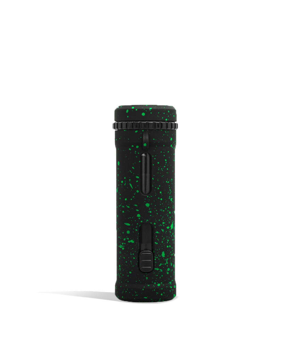 Black Green Spatter Wulf Mods UNI Pro Adjustable Cartridge Vaporizer Back View on White Background