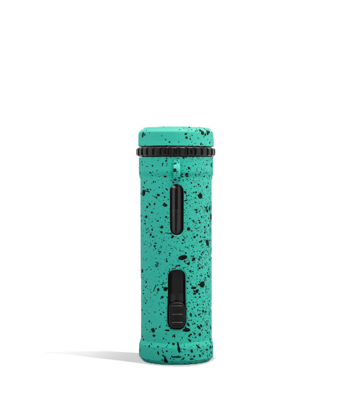 Teal Black Spatter Wulf Mods UNI Pro Adjustable Cartridge Vaporizer Back View on White Background