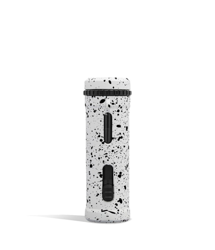 White Black Spatter Wulf Mods UNI Pro Adjustable Cartridge Vaporizer Back View on White Background